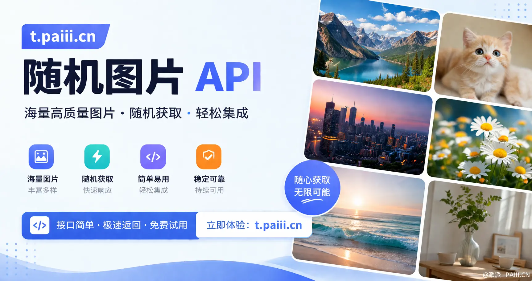 派次元 API 免费随机图片 API 服务，由派立方社区驱动